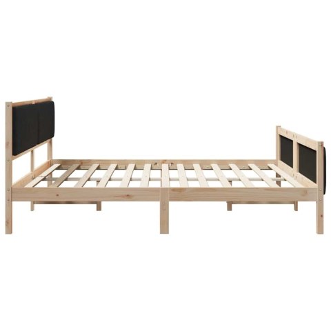 Rama łóżka brązowo-czarny 200 x 200 cm Lite drewno sosnowe
