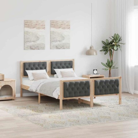 Ramka łóżka Ciemnoszary 150 x 200 cm Lite drewno sosnowe