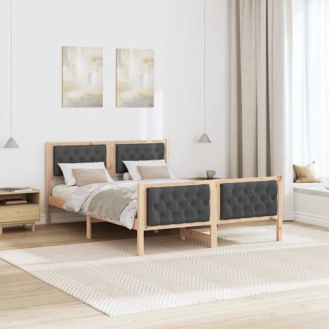 Ramka łóżka Ciemnoszary 150 x 200 cm Lite drewno sosnowe
