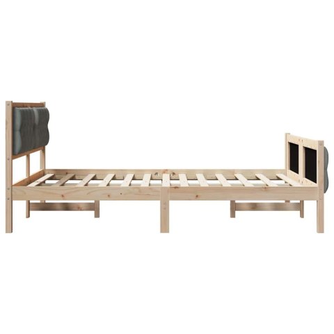 Ramka łóżka Ciemnoszary 150 x 200 cm Lite drewno sosnowe