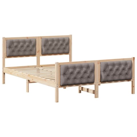 Ramka łóżka Ciemnoszary 150 x 200 cm Lite drewno sosnowe