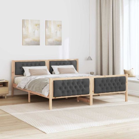 Ramka łóżka Ciemnoszary 180 x 200 cm Lite drewno sosnowe