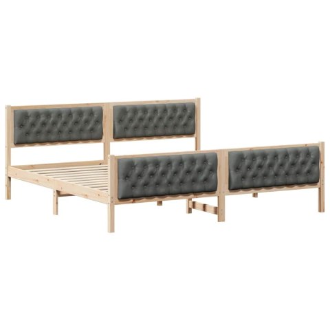 Ramka łóżka Ciemnoszary 200 x 200 cm Lite drewno sosnowe