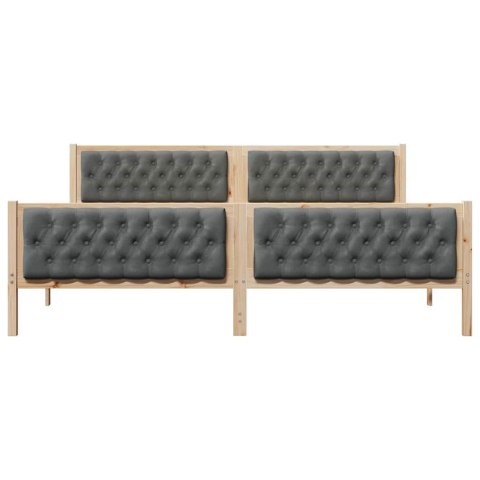 Ramka łóżka Ciemnoszary 200 x 200 cm Lite drewno sosnowe
