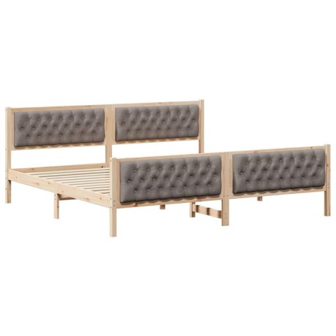 Ramka łóżka Ciemnoszary 200 x 200 cm Lite drewno sosnowe