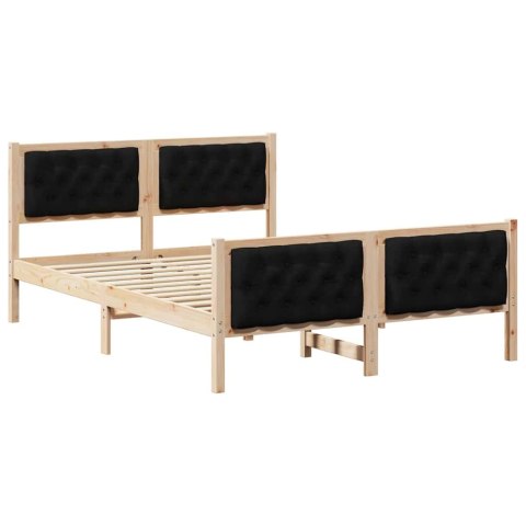 Ramka łóżka Czarny 150 x 200 cm Lite drewno sosnowe