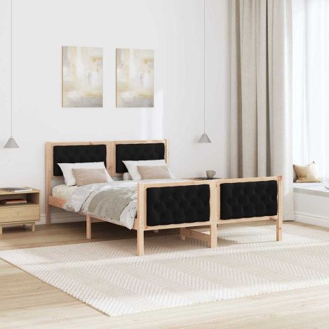 Ramka łóżka Czarny 150 x 200 cm Lite drewno sosnowe