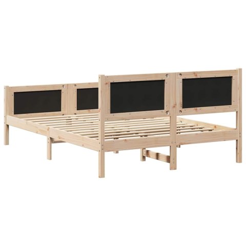 Ramka łóżka Czarny 150 x 200 cm Lite drewno sosnowe