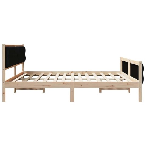 Ramka łóżka Czarny 200 x 200 cm Lite drewno sosnowe
