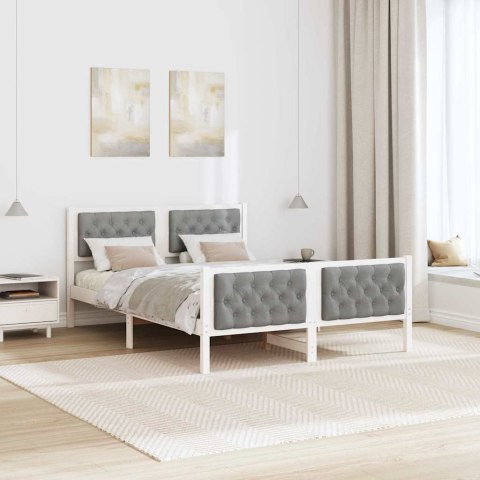 Ramka łóżka Jasnoszary 140 x 190 cm Lite drewno sosnowe