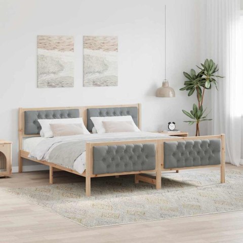 Ramka łóżka Jasnoszary 160 x 200 cm Lite drewno sosnowe