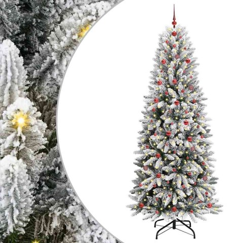 Sztuczna choinka Biały 240 cm PVC, Plastik, Stal i PE