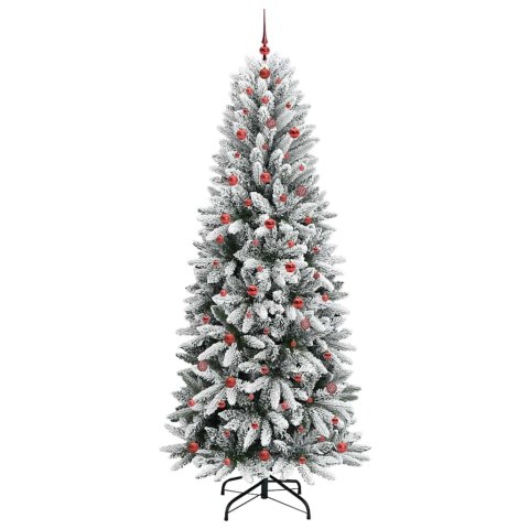 Sztuczna choinka Biały 240 cm PVC, Plastik, Stal i PE