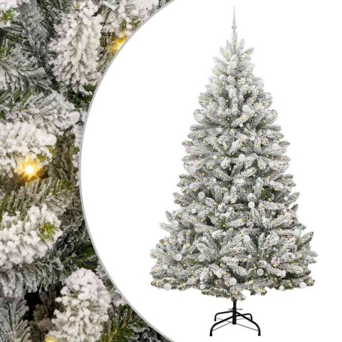 Sztuczna choinka Zielony i Biały 270 cm PVC i Metal