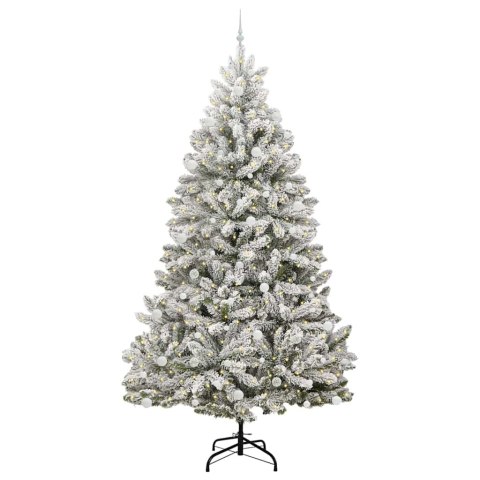 Sztuczna choinka Zielony i Biały 270 cm PVC i Metal