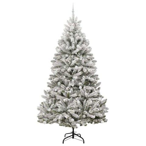 Sztuczna choinka Zielony i Biały 270 cm PVC i Metal