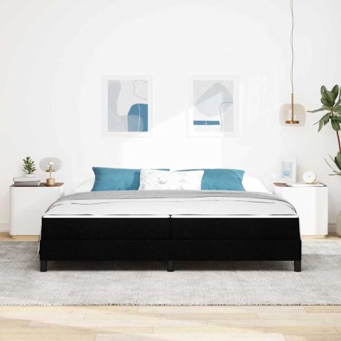 Łóżko sprężynowe z materacem Czarny 200 x 200 cm tkanina