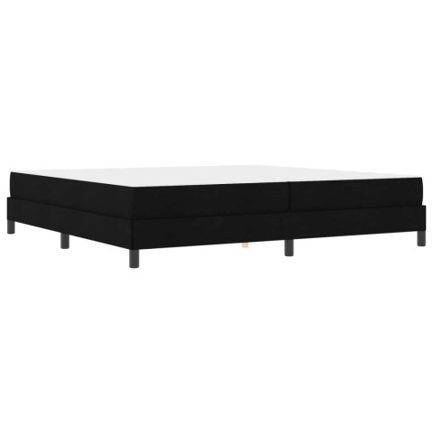 Łóżko sprężynowe z materacem Czarny 200 x 200 cm tkanina