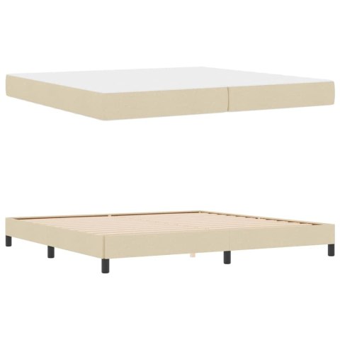 Łóżko sprężynowe z materacem Kremowy 200 x 200 cm tkanina