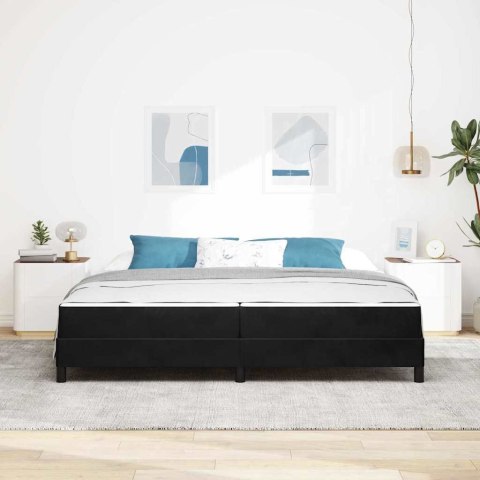 Łóżko sprężynowe z materacem Czarny 200 x 200 cm tkanina