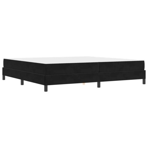 Łóżko sprężynowe z materacem Czarny 200 x 200 cm tkanina