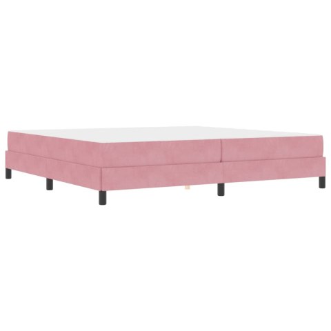 Łóżko sprężynowe z materacem Różowy 200 x 200 cm tkanina