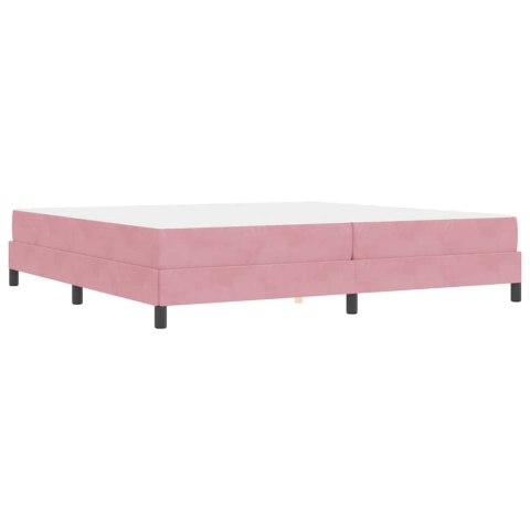 Łóżko sprężynowe z materacem Różowy 200 x 200 cm tkanina