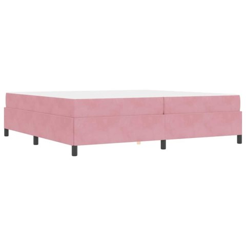 Ramka łóżka z materacem Różowy 200 x 200 cm tkanina