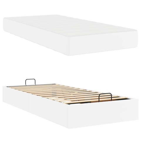 Rama łóżka z materacem z materacem 2 pcs Biały PVC