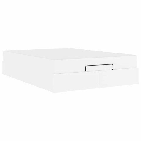 Rama łóżka z materacem z materacem 2 pcs Biały PVC