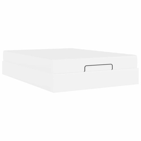 Rama łóżka z materacem z materacem 2 pcs Biały PVC