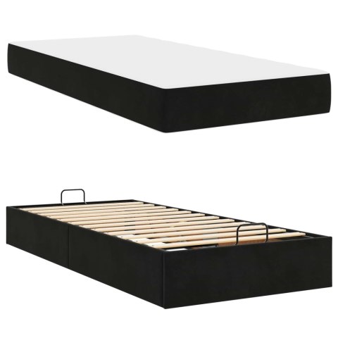 Rama łóżka z materacem z materacem 2 pcs Czarny Aksamit