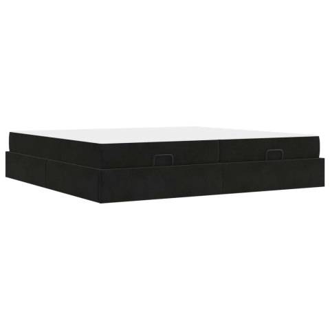 Rama łóżka z materacem z materacem 2 pcs Czarny Aksamit