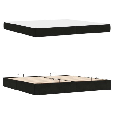 Rama łóżka z materacem z materacem 2 pcs Czarny Aksamit