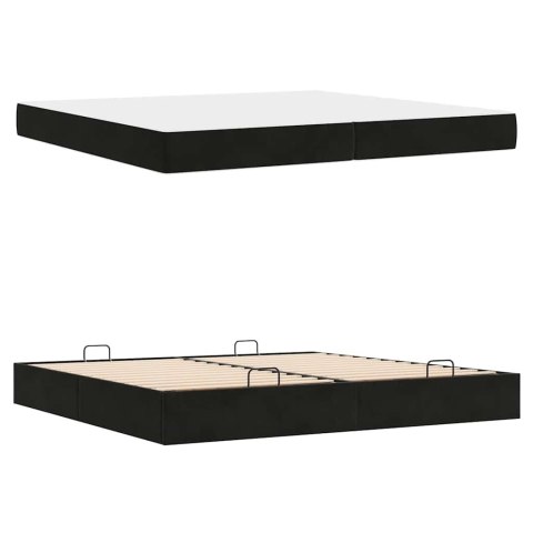 Rama łóżka z materacem z materacem 2 pcs Czarny Aksamit