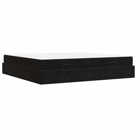 Rama łóżka z materacem z materacem 2 pcs Czarny Aksamit