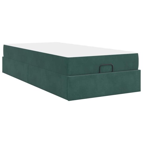 Rama łóżka z materacem z materacem 2 pcs Zielony Aksamit