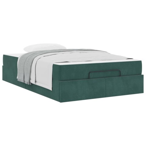 Rama łóżka z materacem z materacem 2 pcs Zielony Aksamit