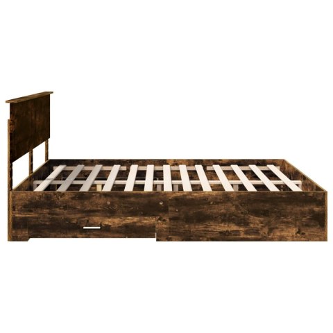 Ramka łóżka Dąb wędzony 200 x 200 cm Materiał drewnopochodny