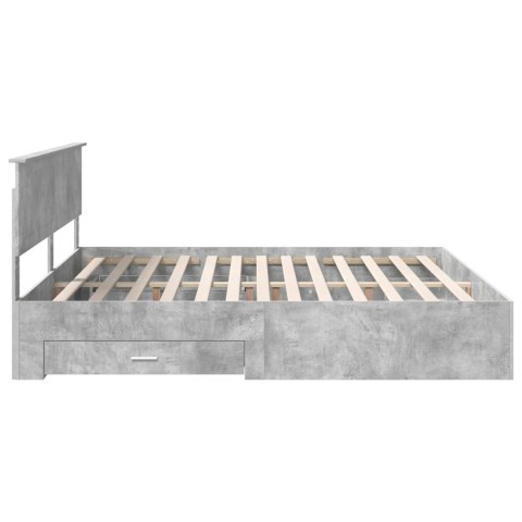 Ramka łóżka Betonowy szary 200 x 200 cm Materiał drewnopochodny