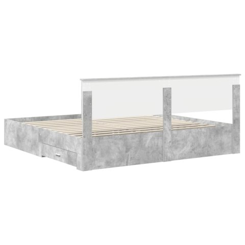 Ramka łóżka Betonowy szary 200 x 200 cm Materiał drewnopochodny