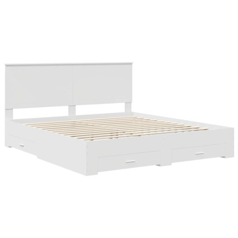 Ramka łóżka Biały 180 x 200 cm Materiał drewnopochodny