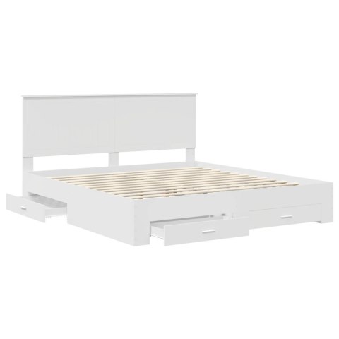 Ramka łóżka Biały 180 x 200 cm Materiał drewnopochodny