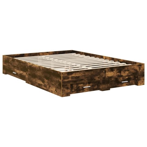Ramka łóżka Dąb wędzony 150 x 200 cm Materiał drewnopochodny