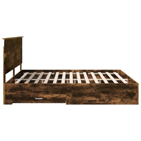 Ramka łóżka Dąb wędzony 200 x 200 cm Materiał drewnopochodny