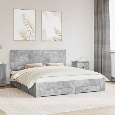 Ramka łóżka Betonowy szary 180 x 200 cm Materiał drewnopochodny