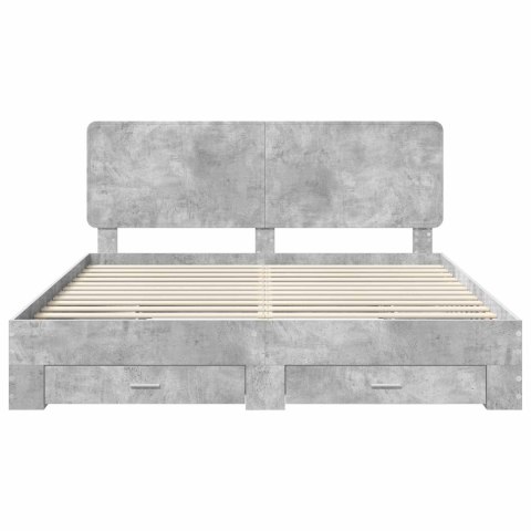 Ramka łóżka Betonowy szary 180 x 200 cm Materiał drewnopochodny