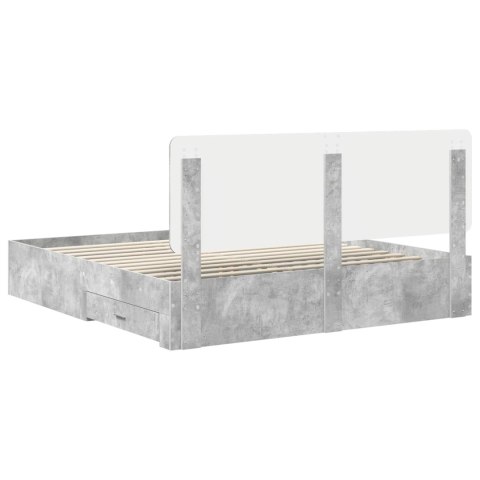 Ramka łóżka Betonowy szary 180 x 200 cm Materiał drewnopochodny