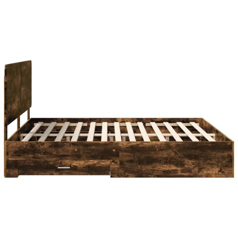 Ramka łóżka Dąb wędzony 200 x 200 cm Materiał drewnopochodny