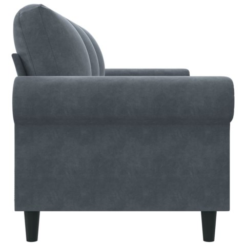 Sofa 3-osobowa, ciemnoszara, 180 cm, obita aksamitem